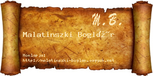 Malatinszki Boglár névjegykártya